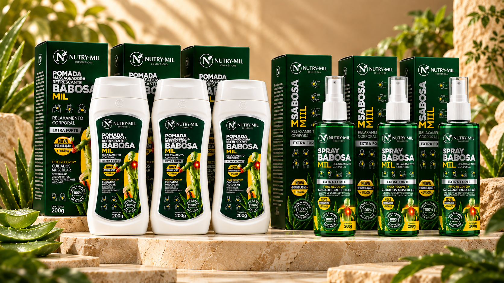 Kit O Mais Vantajoso - 3 Pomadas + 3 Sprays Babosa Mil